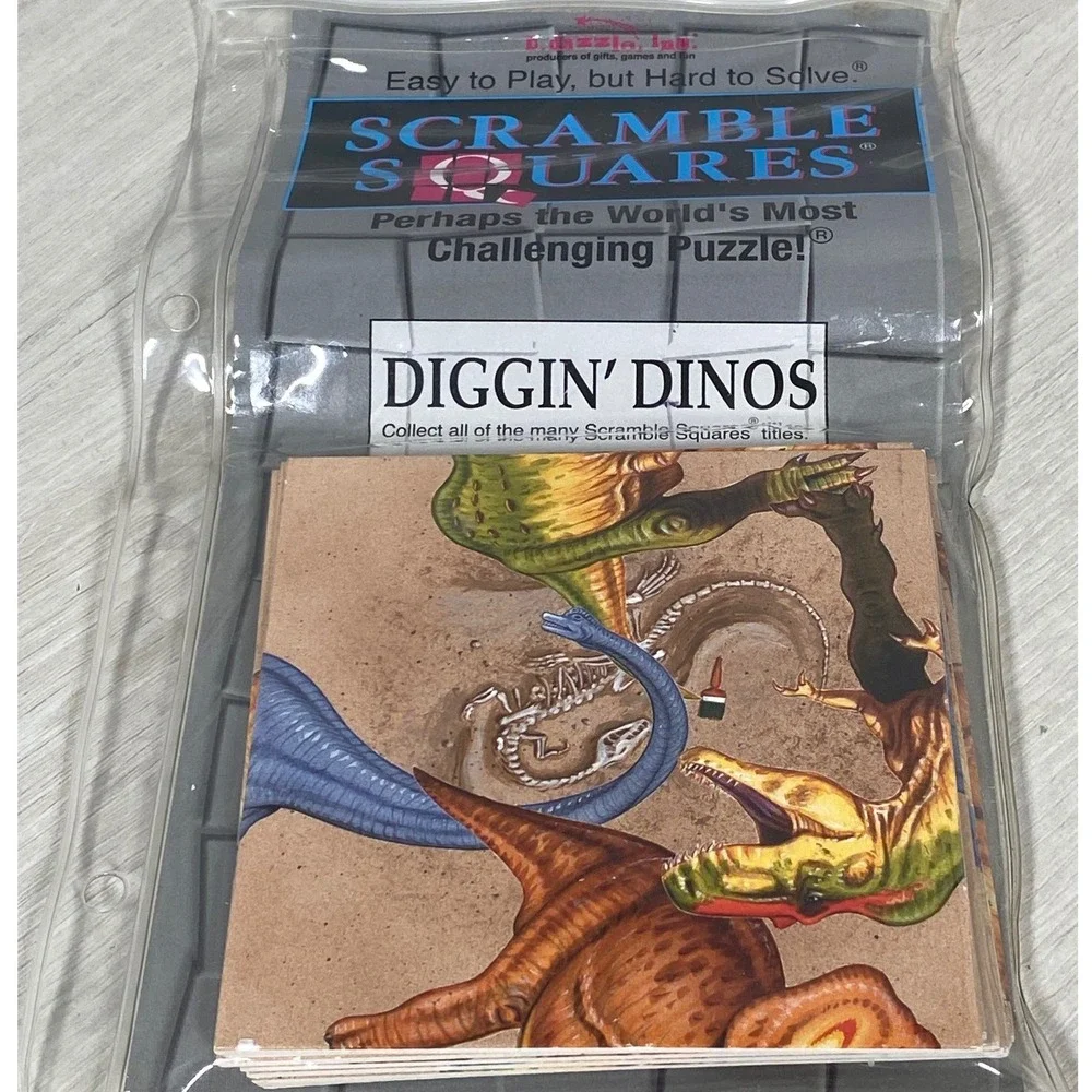 b.dazzle Scramble Squares Diggin Dinos 9 Piece Brain Teaser Dinosaur Puzzle